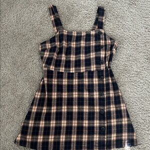 Wild Fable Plaid Kids Dress in Black and Cream